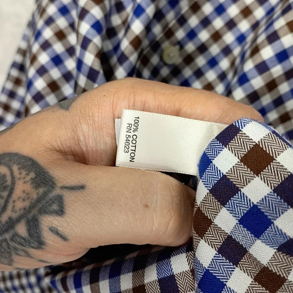 Banana Republic Button Down Mens S   Gingham Non-Iron Slim Fit Office Wear